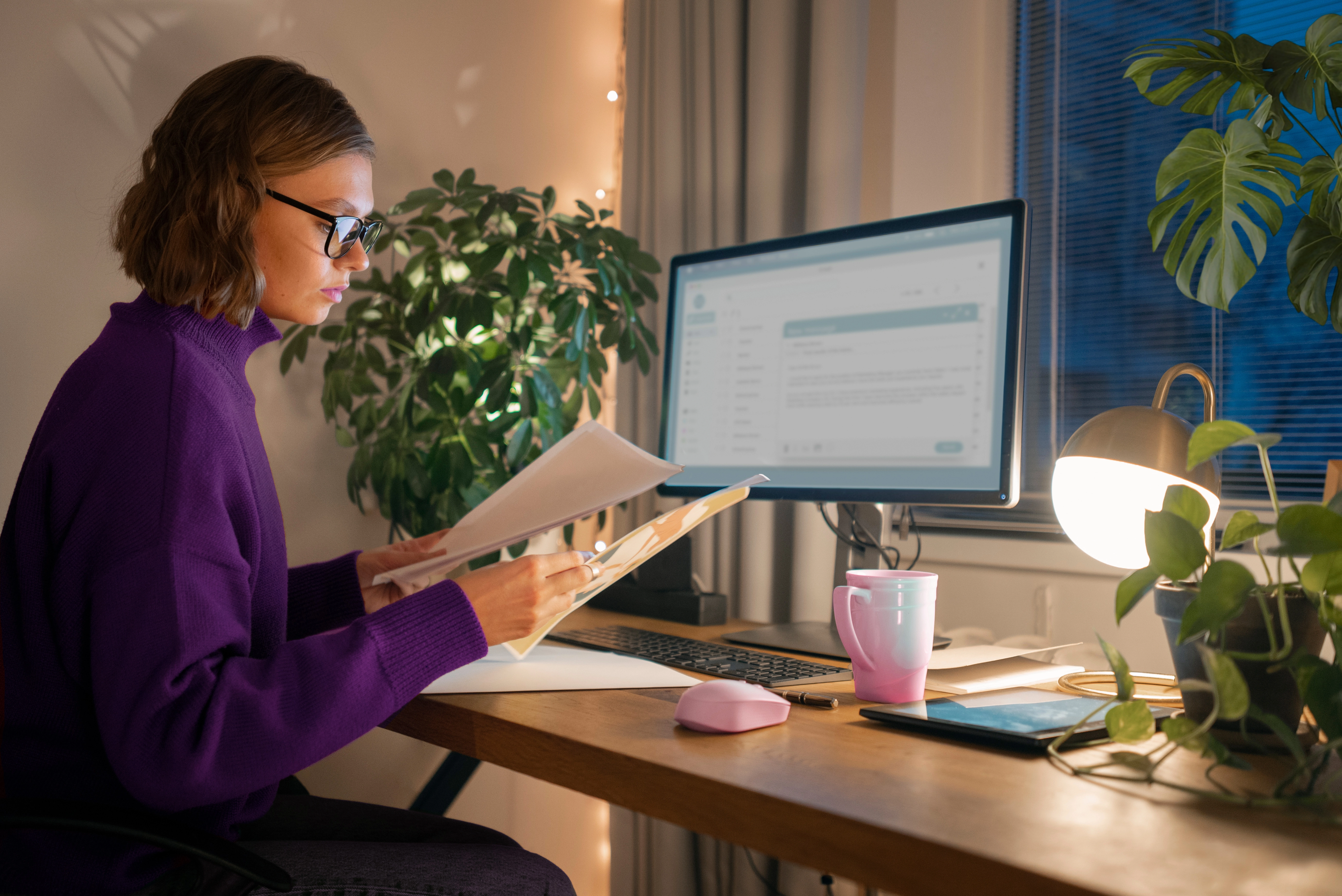 Imagen que muestra a una persona frente a una pantalla realizando el sub servicio de optimización seo para buscadores con el objetivo de optimizar el posicionamiento de una página web
